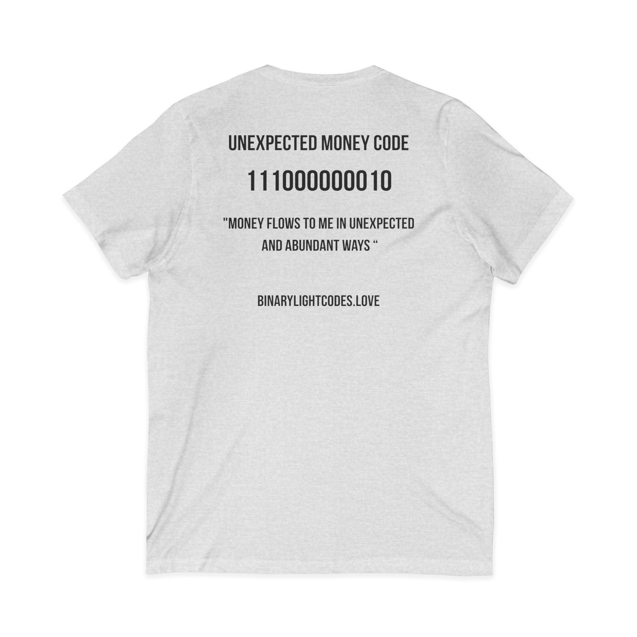 Money Manifestation V-Neck Tee - "Unexpected Money Code"