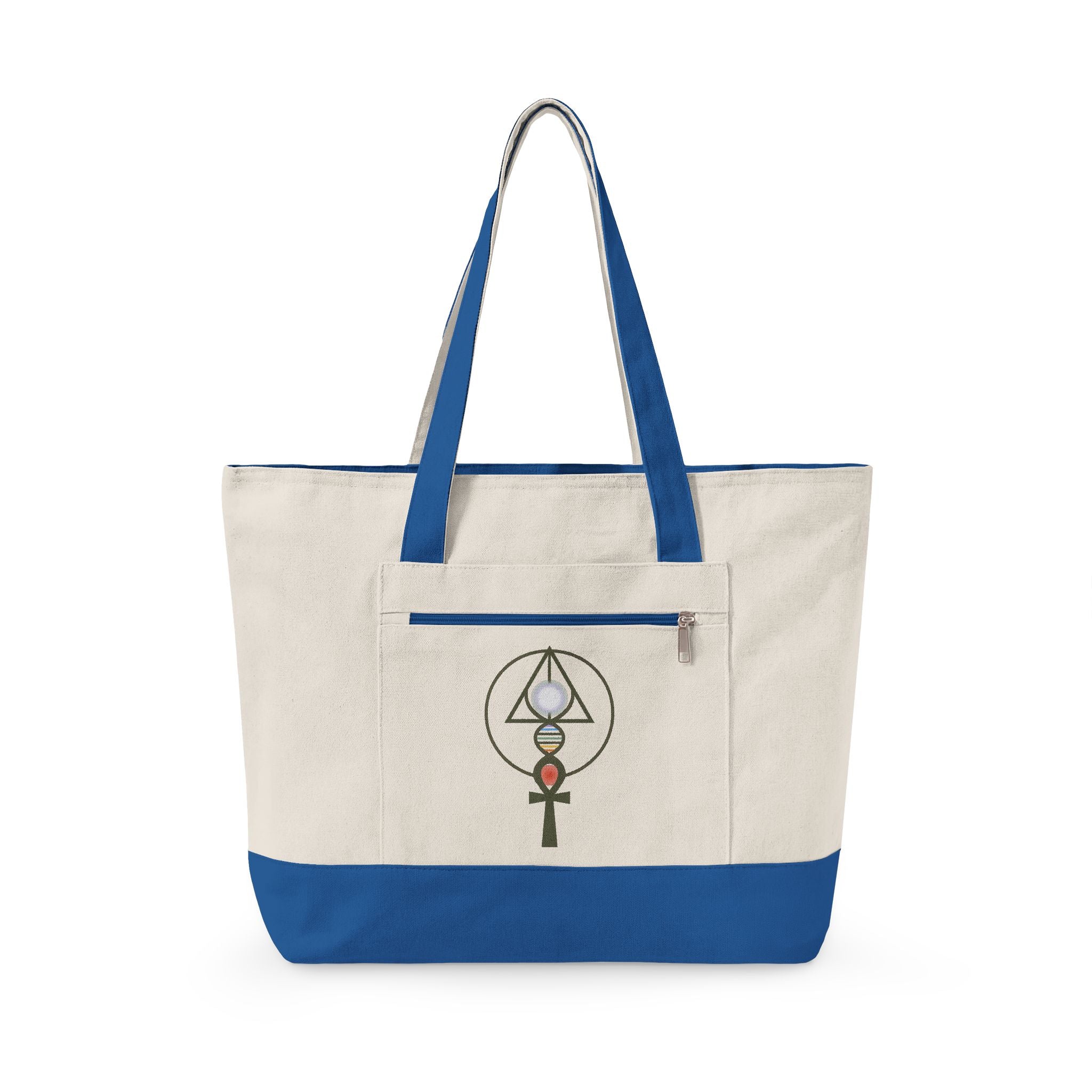 Zippered 100% Heavy Cotton Binary Light Code Tote Bag | Unexpected Money