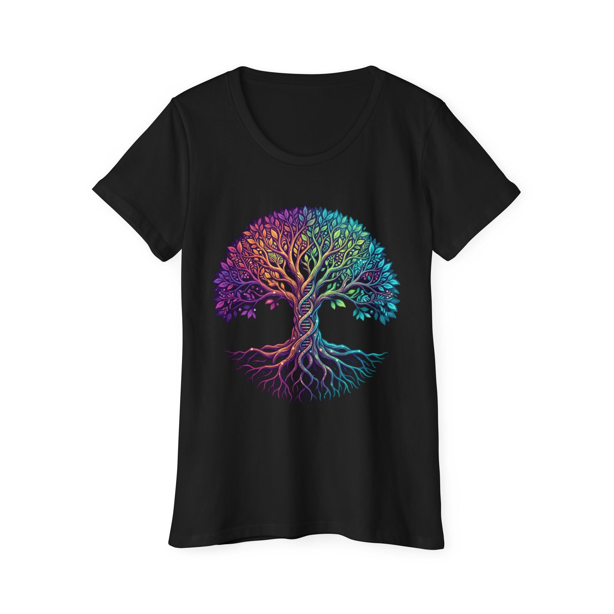 Organic Cotton Tree of Life DNA Activation T-Shirt - Colorful Roots & Branches