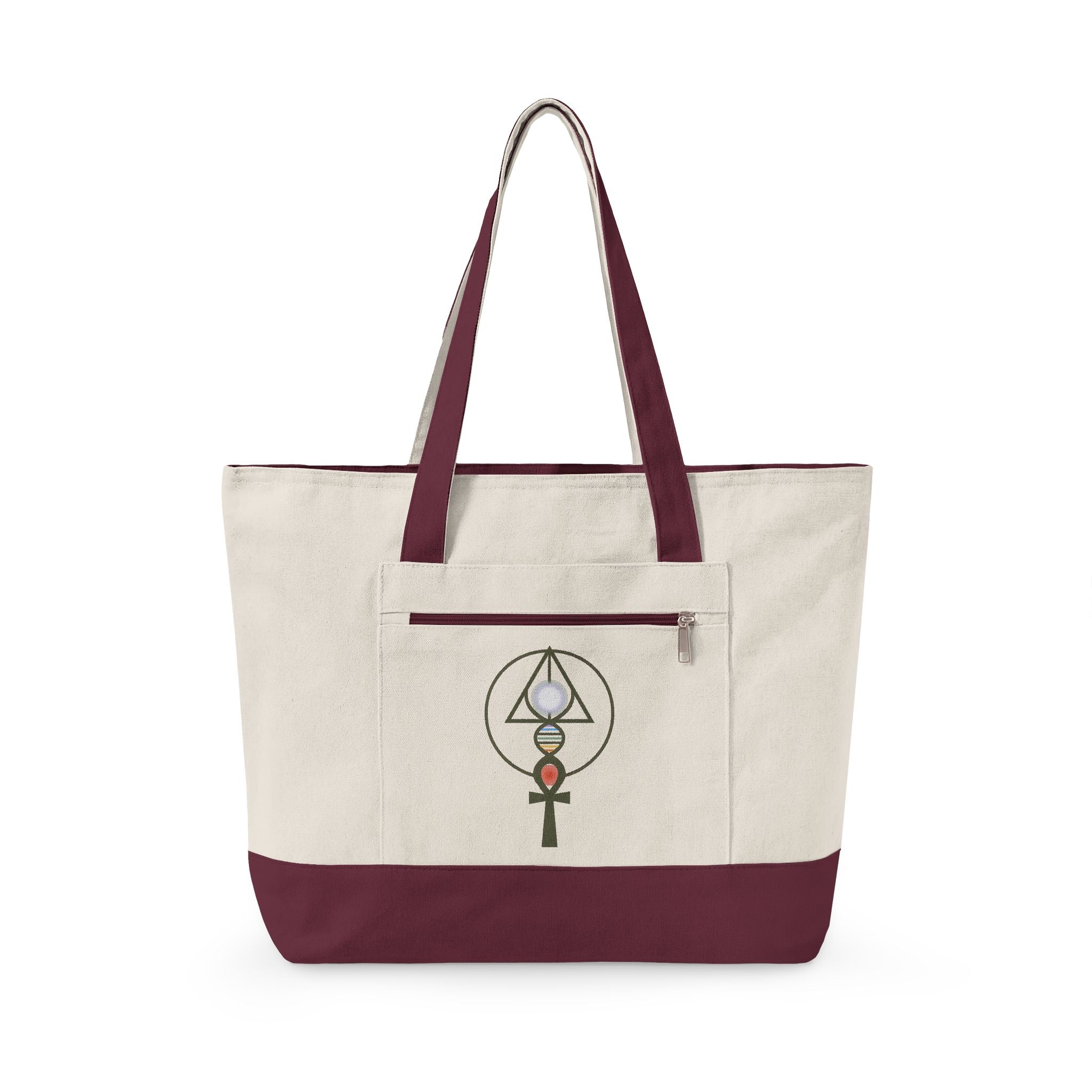 Zippered 100% Heavy Cotton Binary Light Code Tote Bag | Unexpected Money
