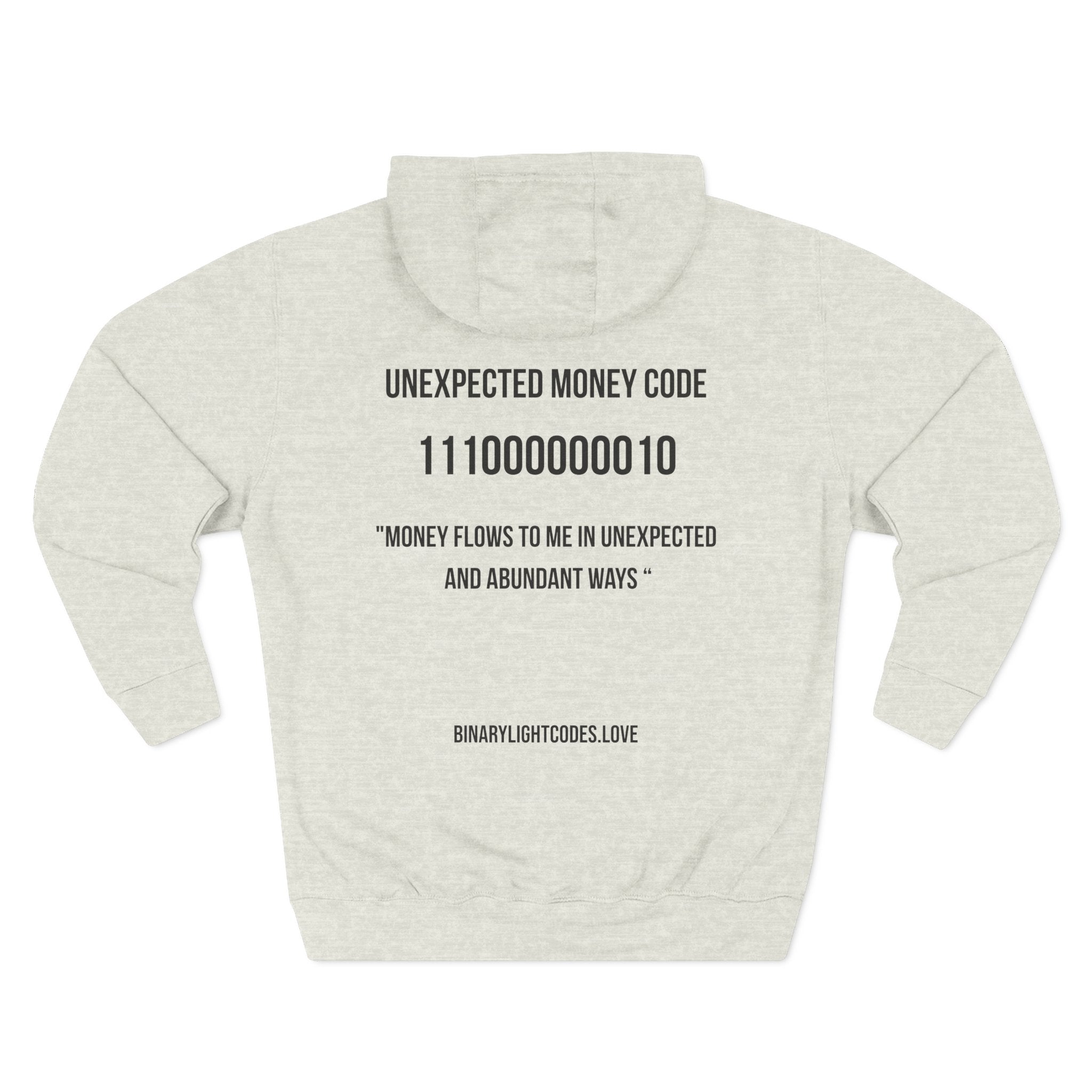 Hoodie - Activated BLC Symbol & "Unexpected Money Code" Binary Design