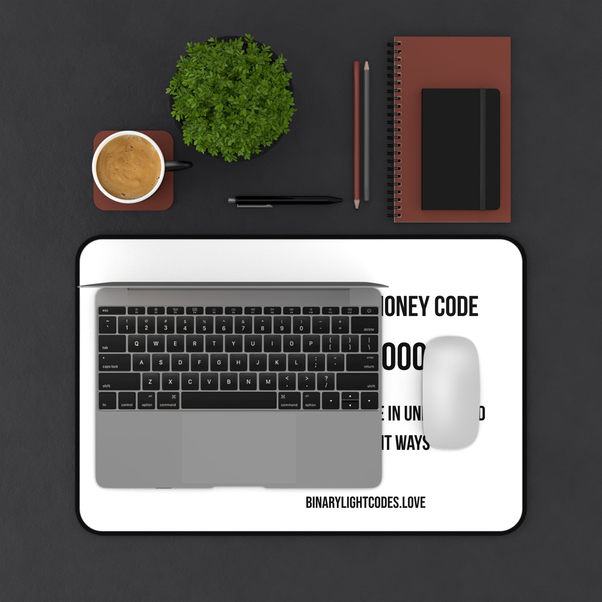 Desk Mat — 'Unexpected Money Code' Affirmation Desk Mat (Binary Wealth Manifestation)