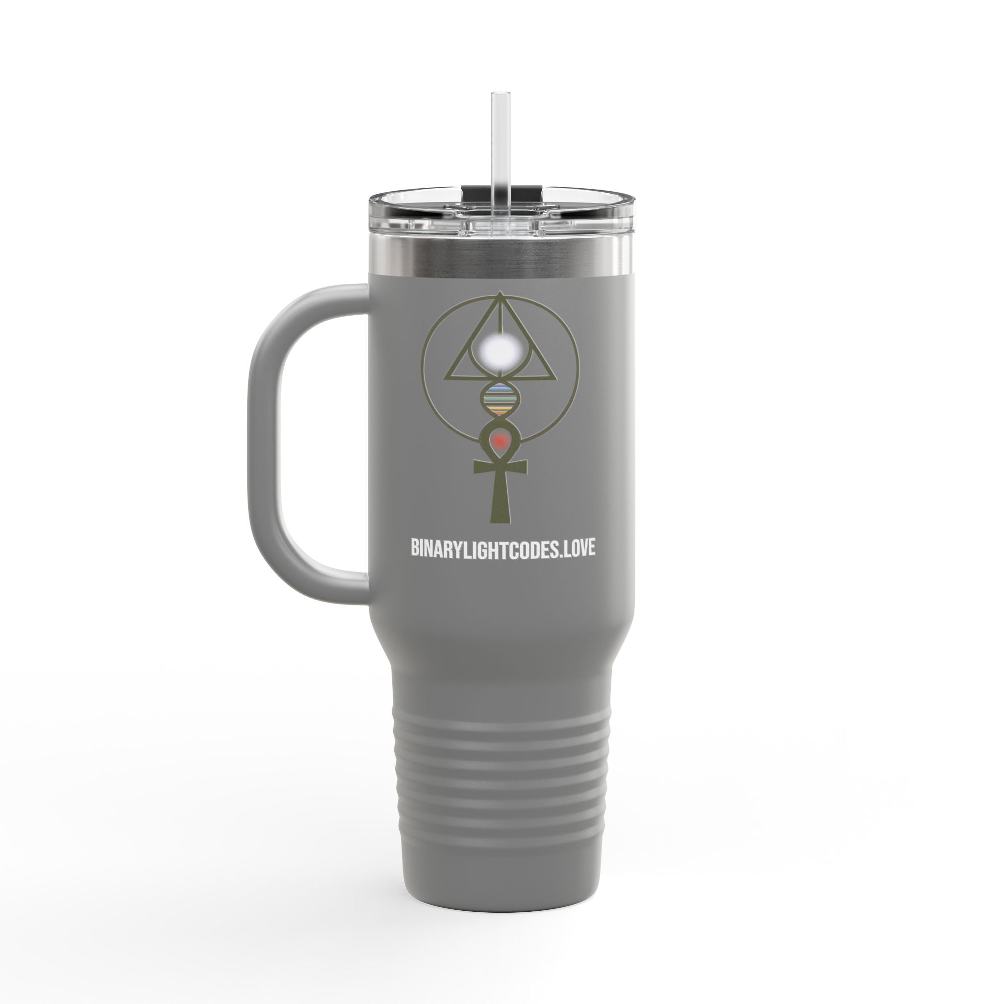 40oz Insulated Travel Mug — "Money Flows to Me" Empowering Affirmation Tumbler