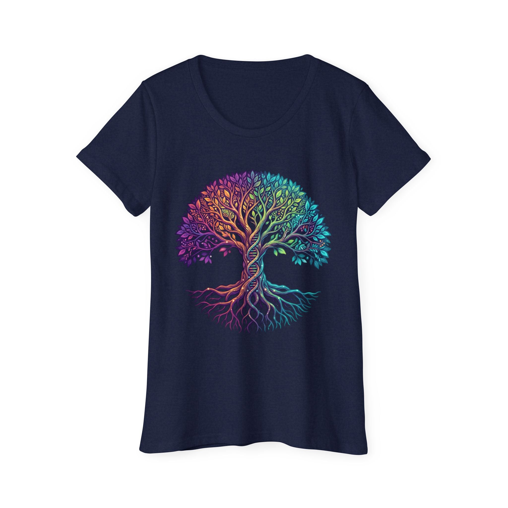 Organic Cotton Tree of Life DNA Activation T-Shirt - Colorful Roots & Branches