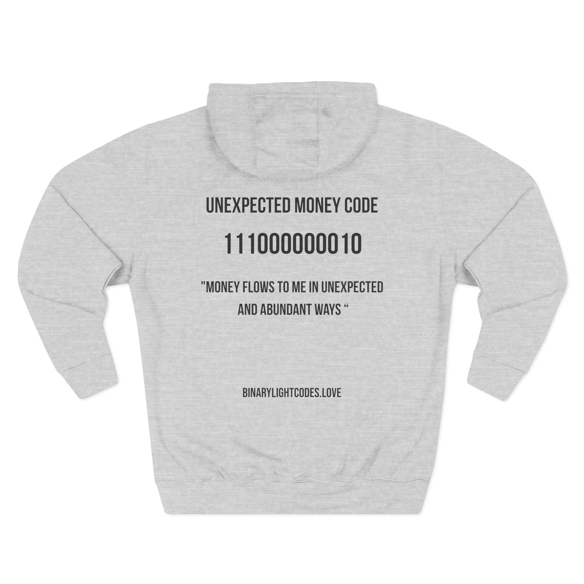 Hoodie - Activated BLC Symbol & "Unexpected Money Code" Binary Design