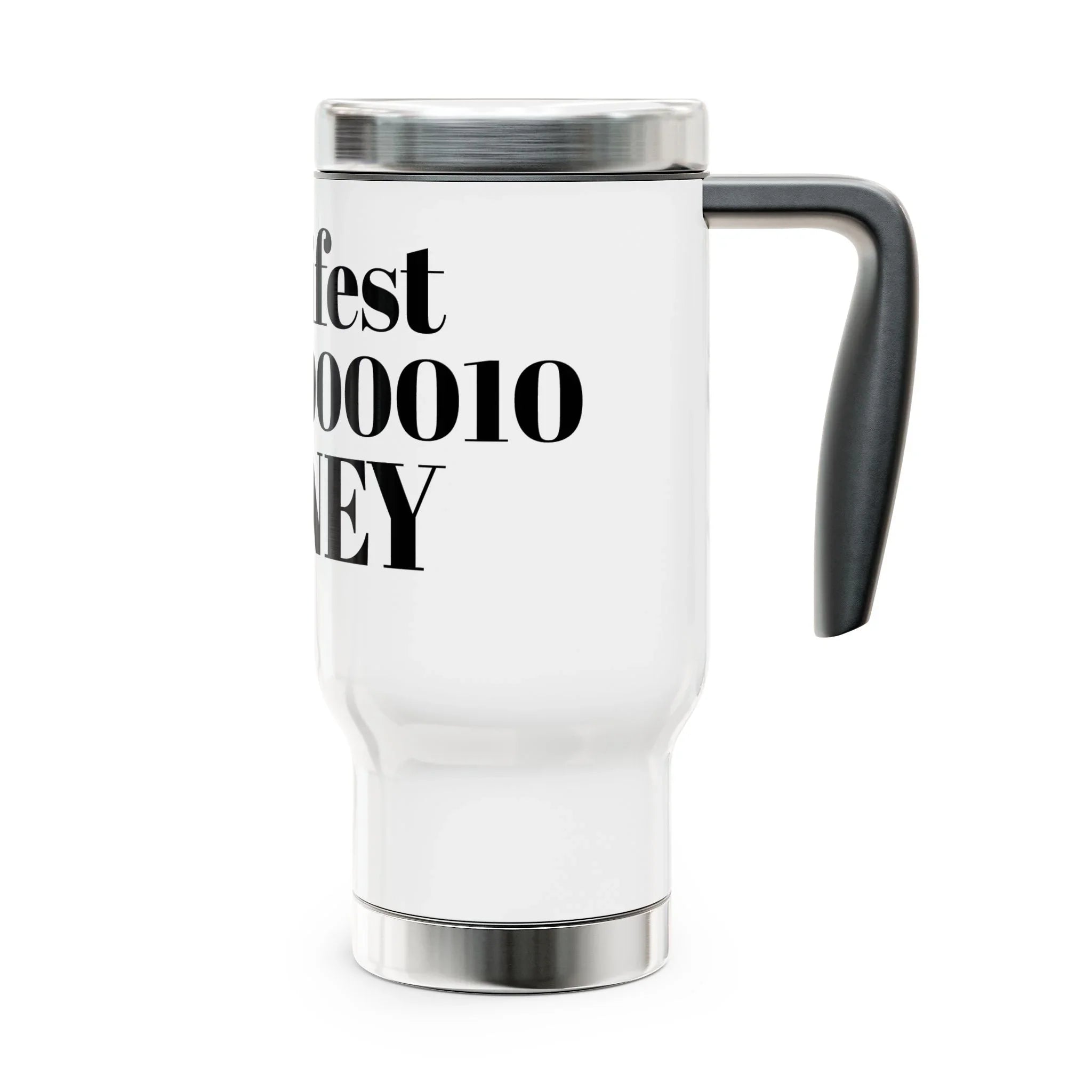 Manifest Money Travel Mug - 14oz Stainless Steel - Binary Light Codes
