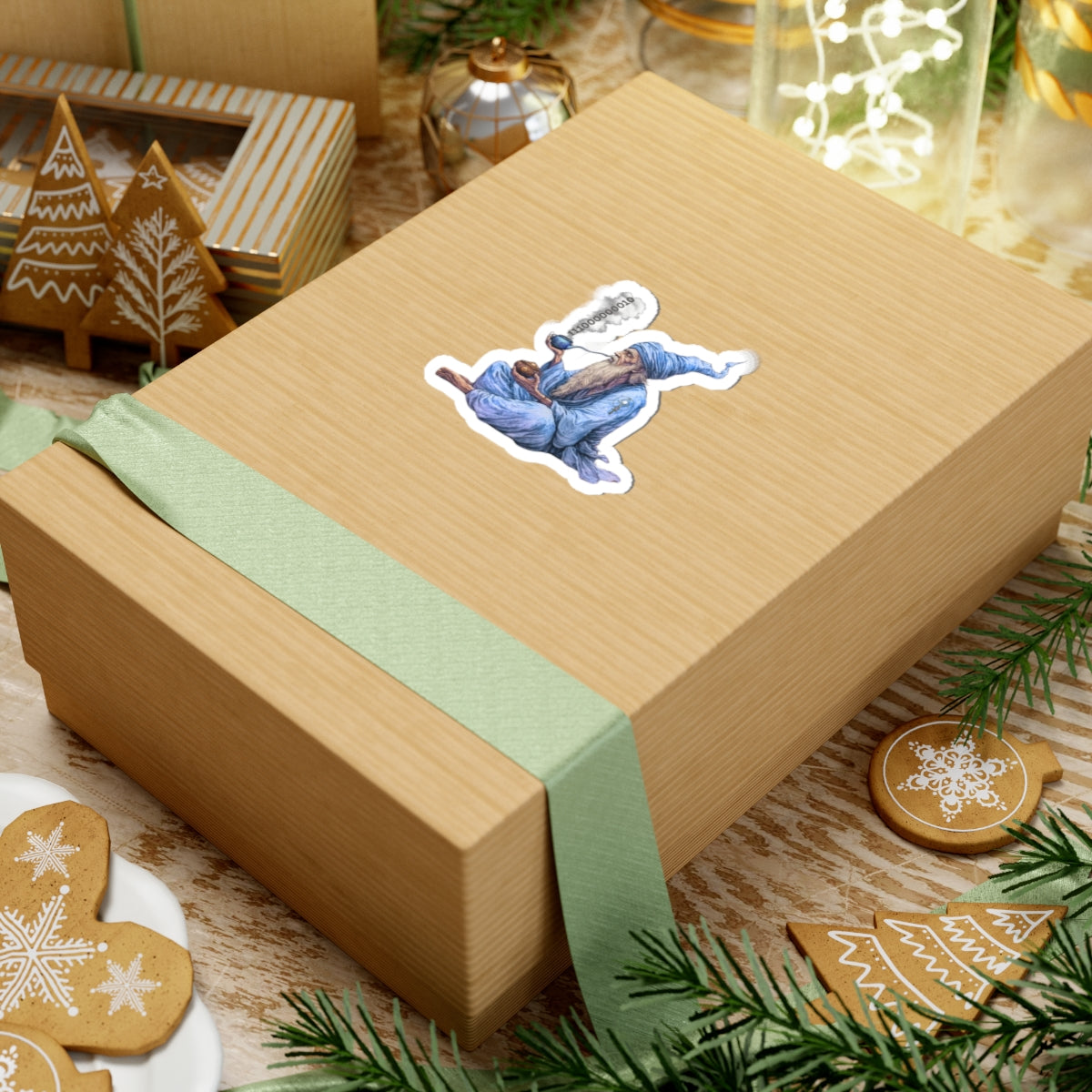 Mystic Wizard Smoking Pipe Sticker — Vinyl Kiss-Cut Sticker for Laptops, Journals & Gifting