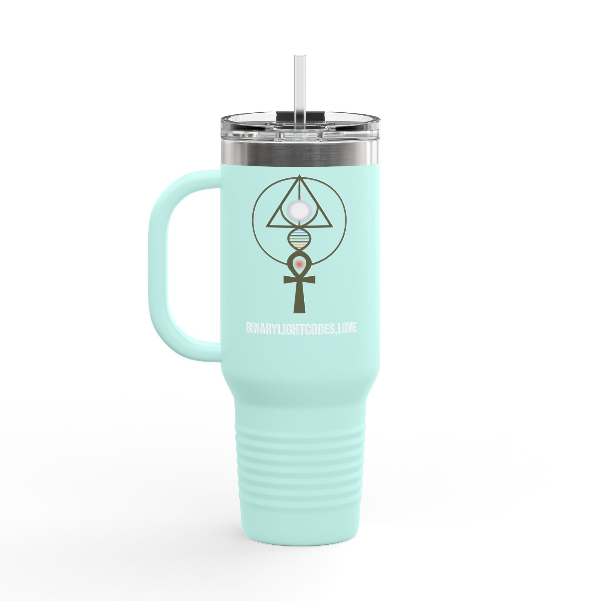 40oz Insulated Travel Mug — "Money Flows to Me" Empowering Affirmation Tumbler