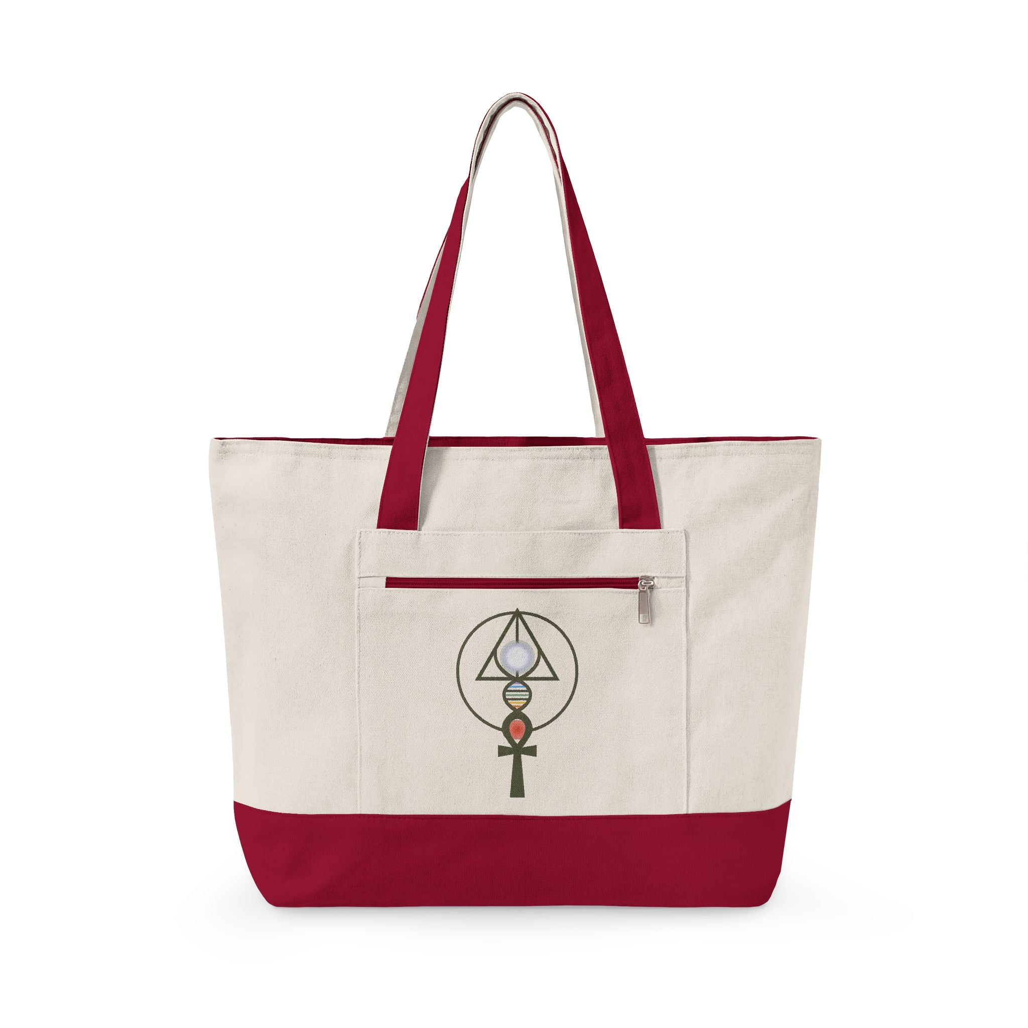 Zippered 100% Heavy Cotton Binary Light Code Tote Bag | Unexpected Money