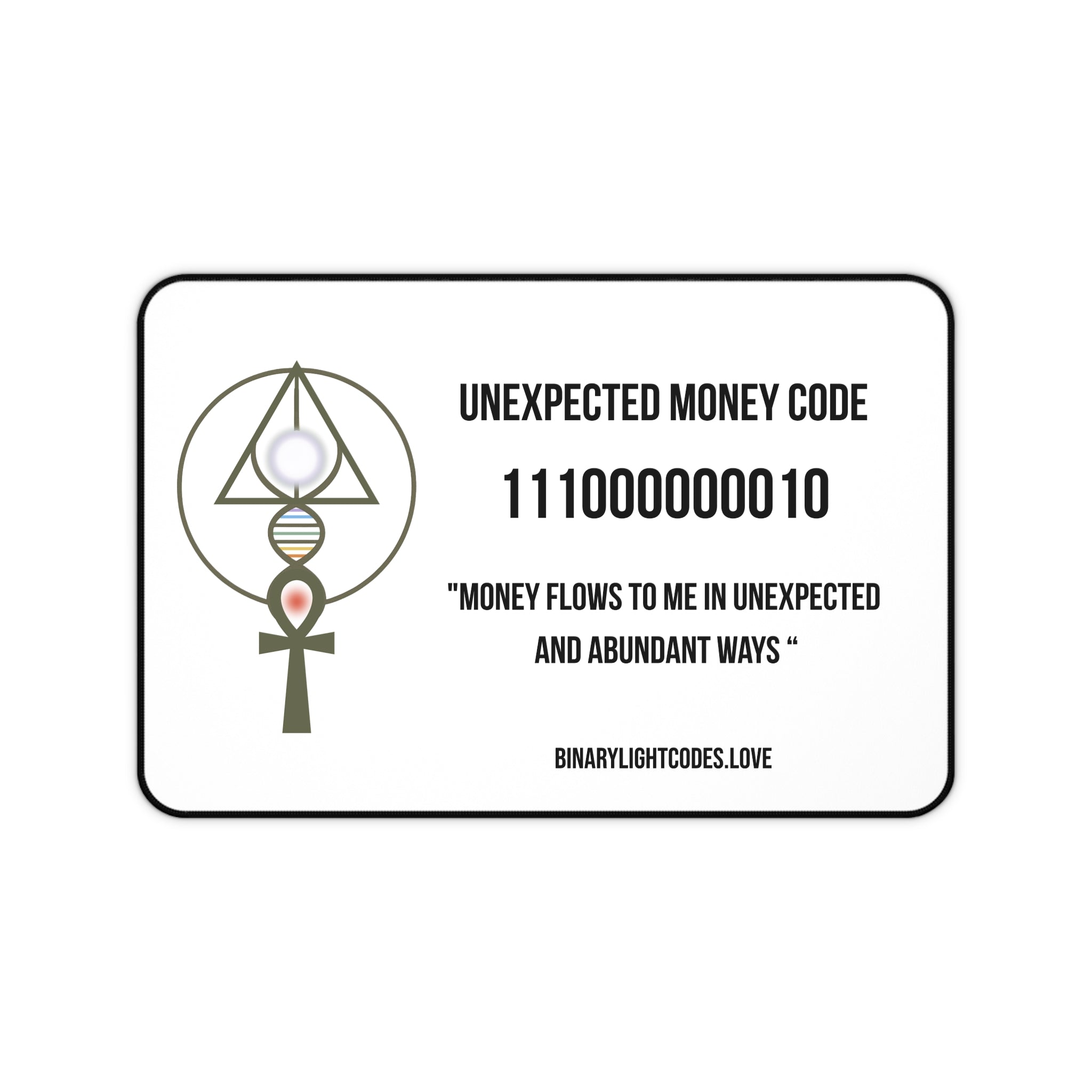Desk Mat — 'Unexpected Money Code' Affirmation Desk Mat (Binary Wealth Manifestation)