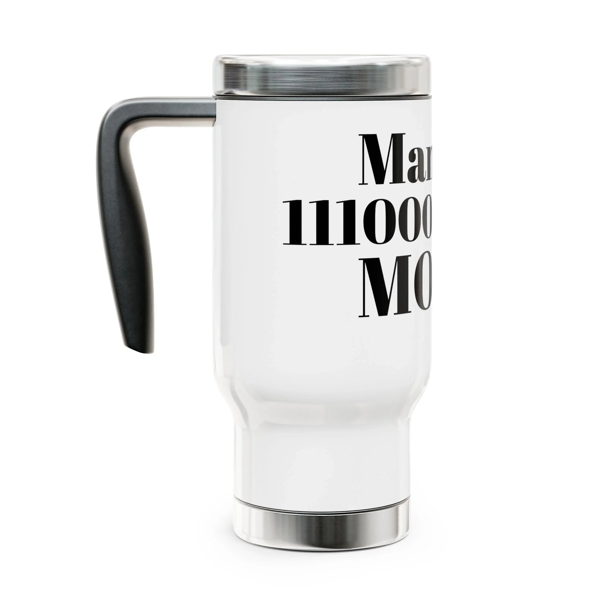 Manifest Money Travel Mug - 14oz Stainless Steel - Binary Light Codes