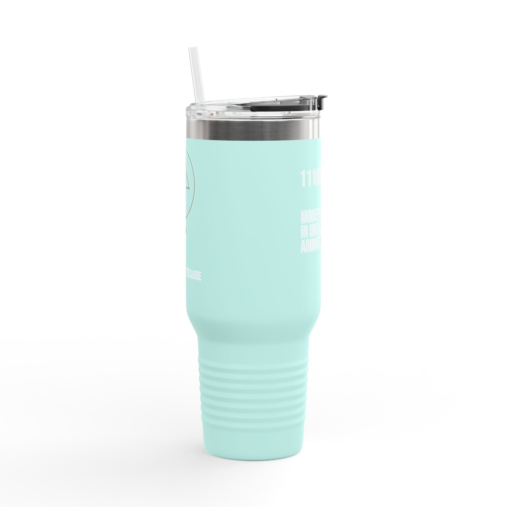 40oz Insulated Travel Mug — "Money Flows to Me" Empowering Affirmation Tumbler