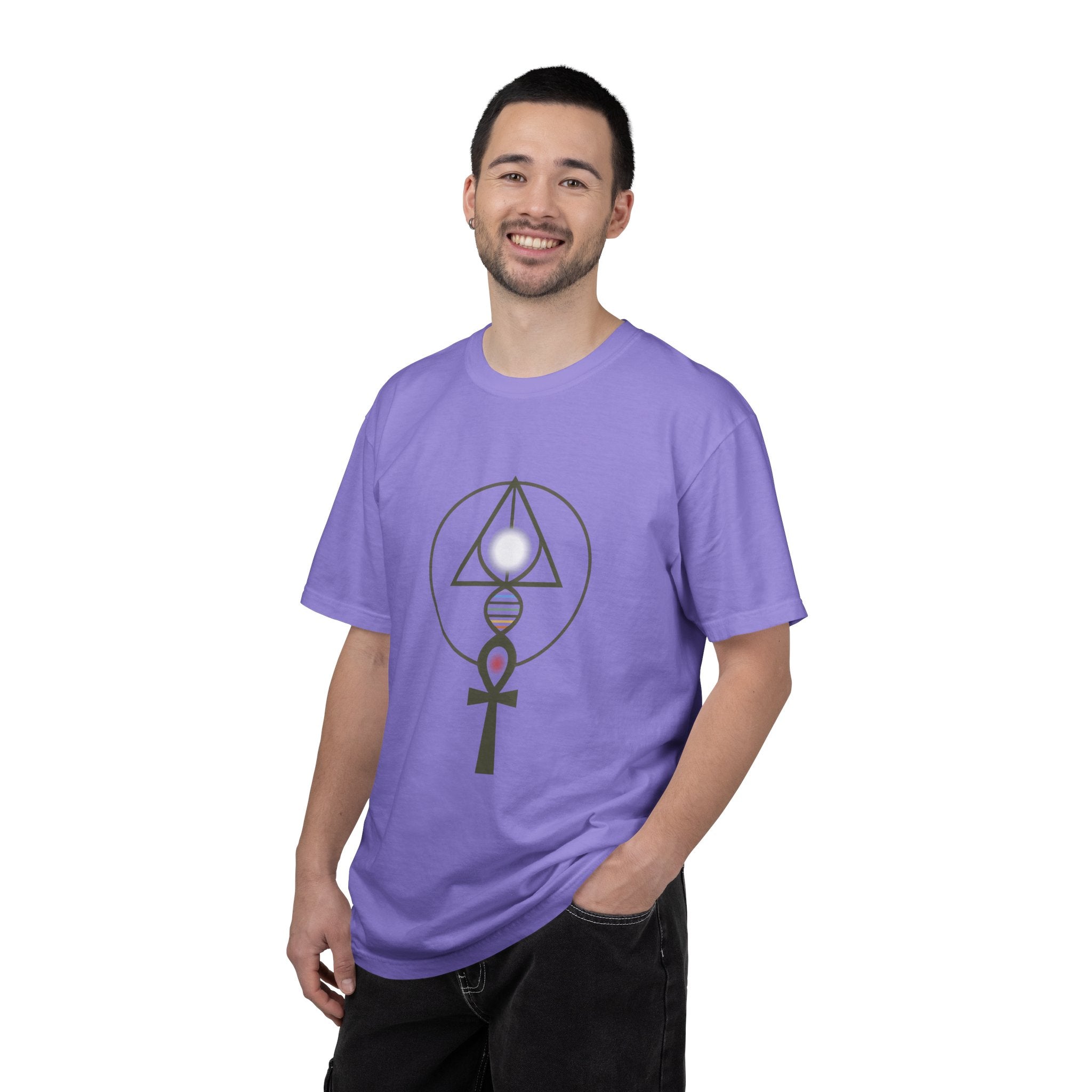 Binary Light Codes Logo T-shirt | Sacred Geometry Alchemy Spiritual Tee