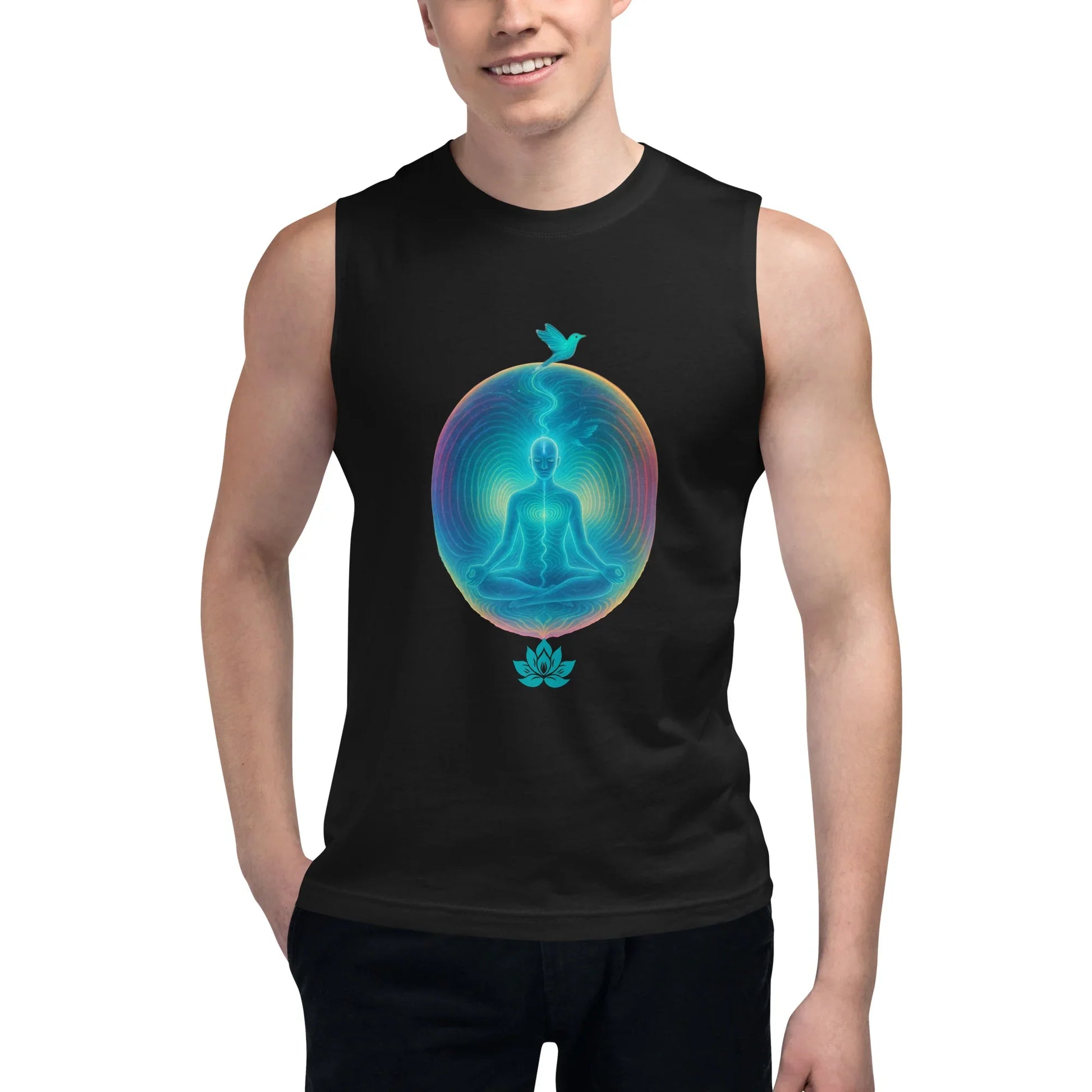 Mind Your Own Vibrations Tank Top - Binary Light Codes