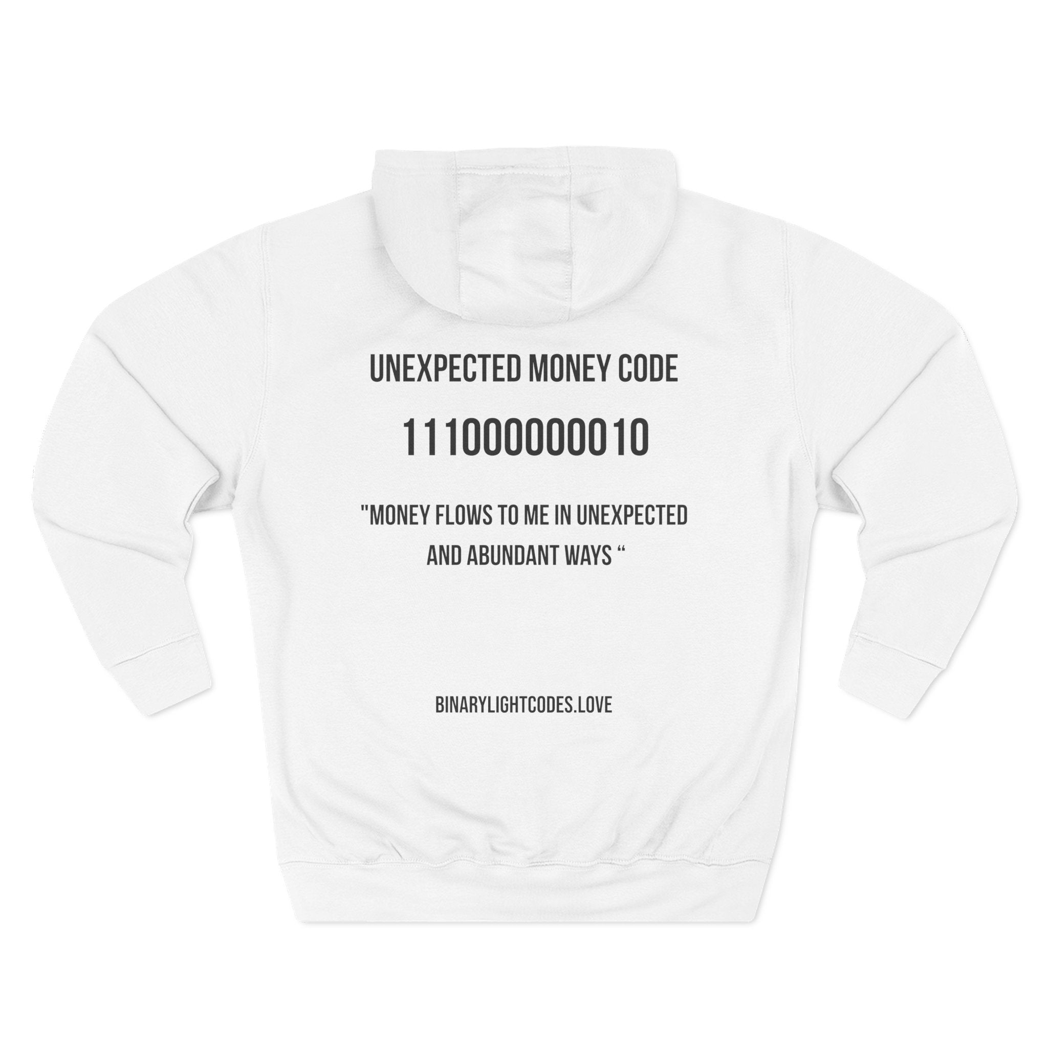 Hoodie -  Activated BLC Symbol & "Unexpected Money Code" Binary Design