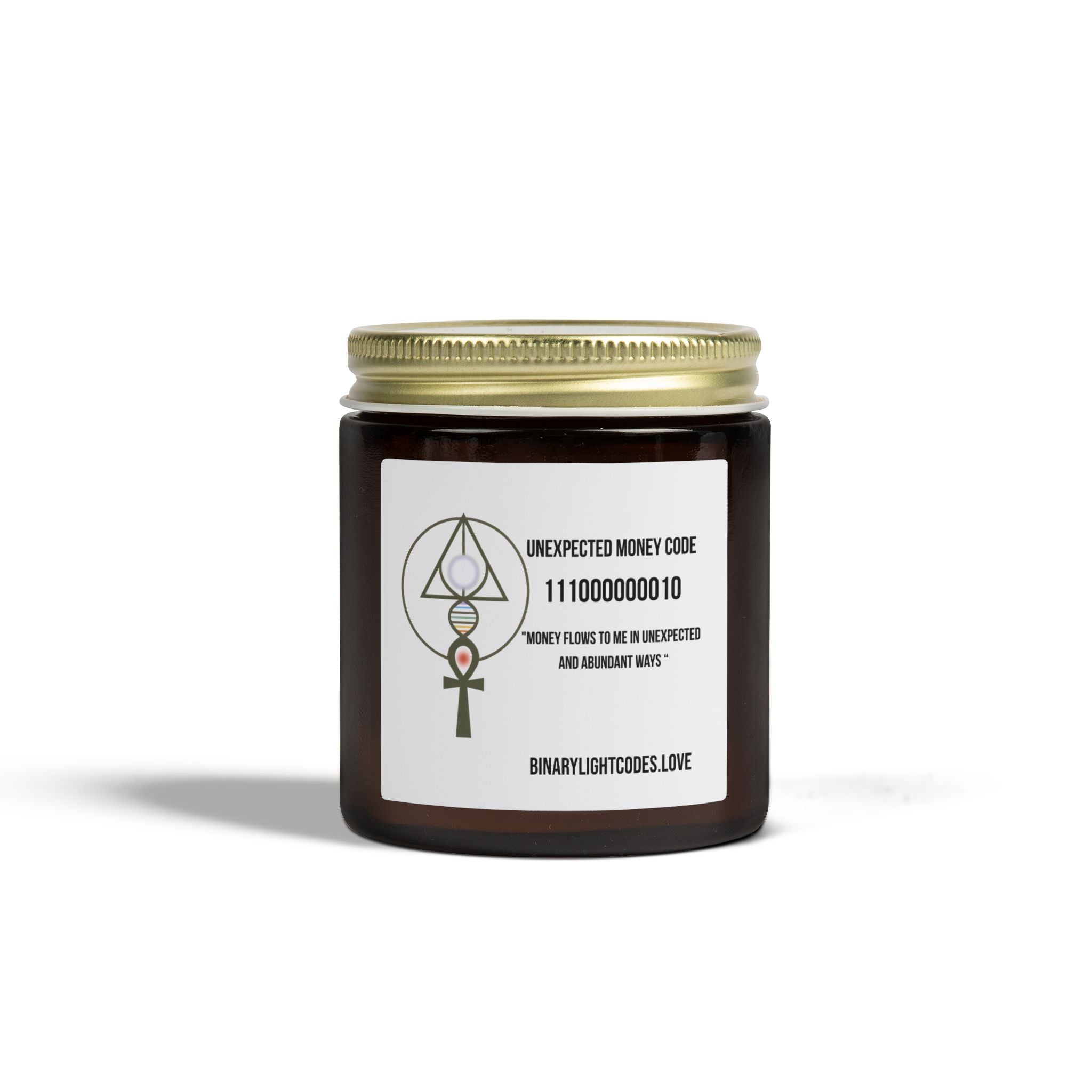 Coconut Apricot Scented Candle (4oz, 9oz) — 'Unexpected Money Code' Aromatherapy Jar