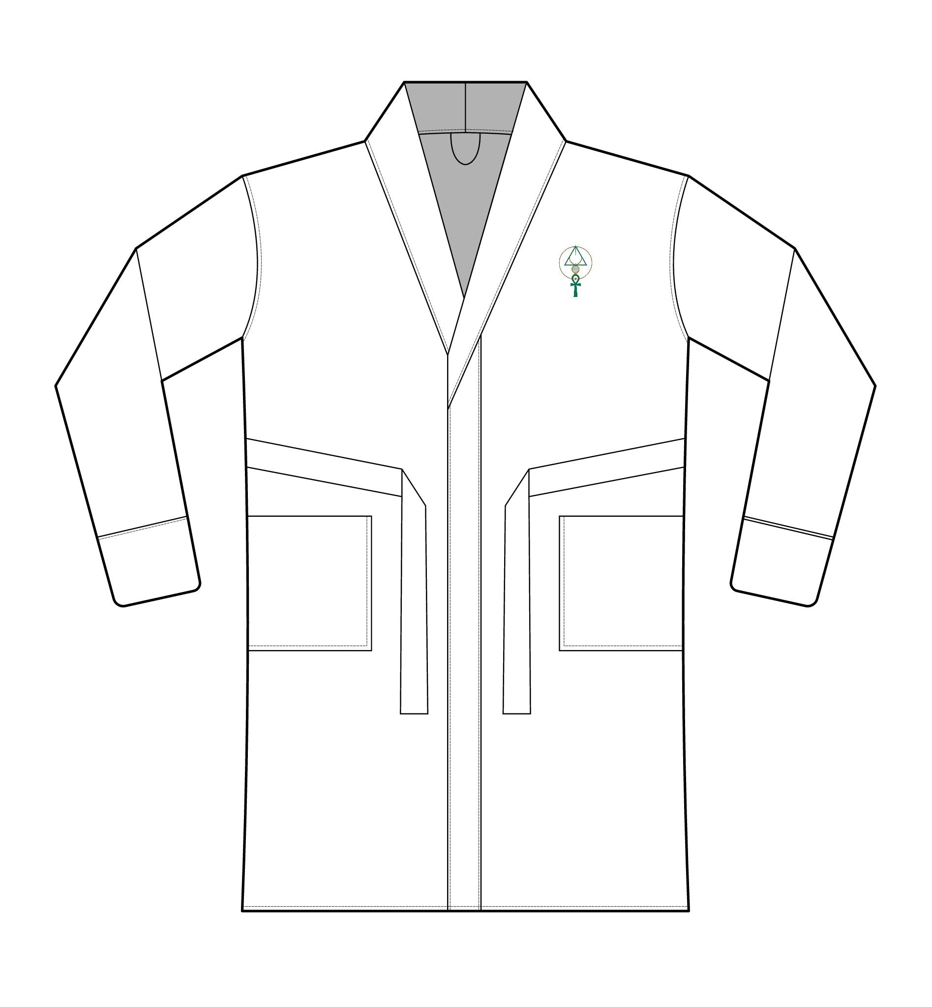 Embroidered Binary Light Code - Terry Shawl Unisex Bathrobe