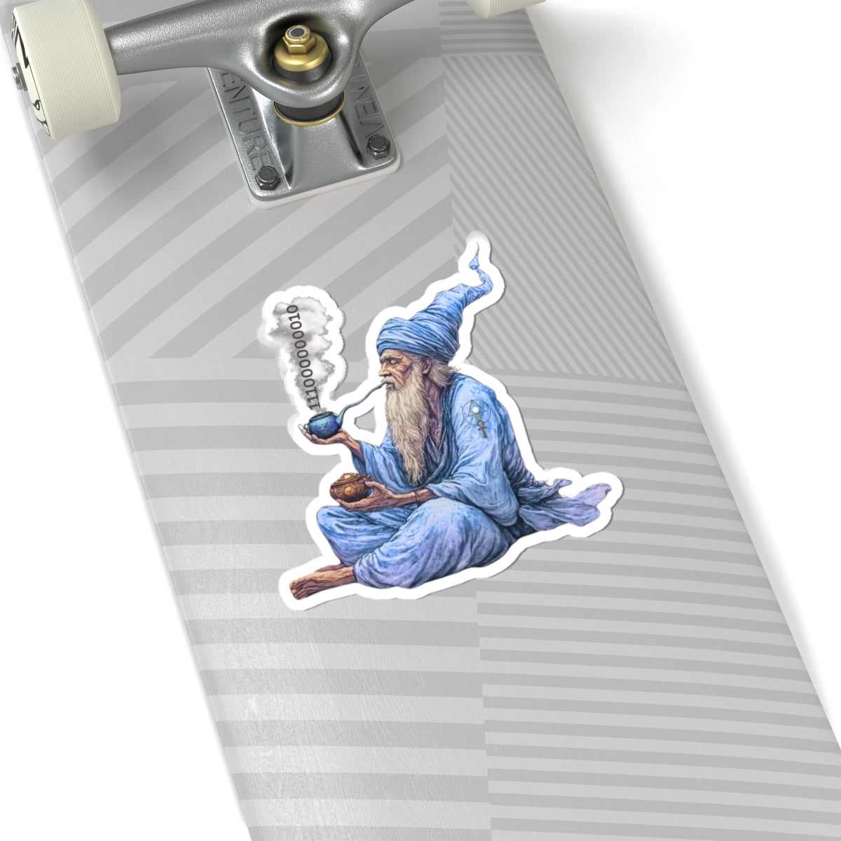 Mystic Wizard Smoking Pipe Sticker — Vinyl Kiss-Cut Sticker for Laptops, Journals & Gifting
