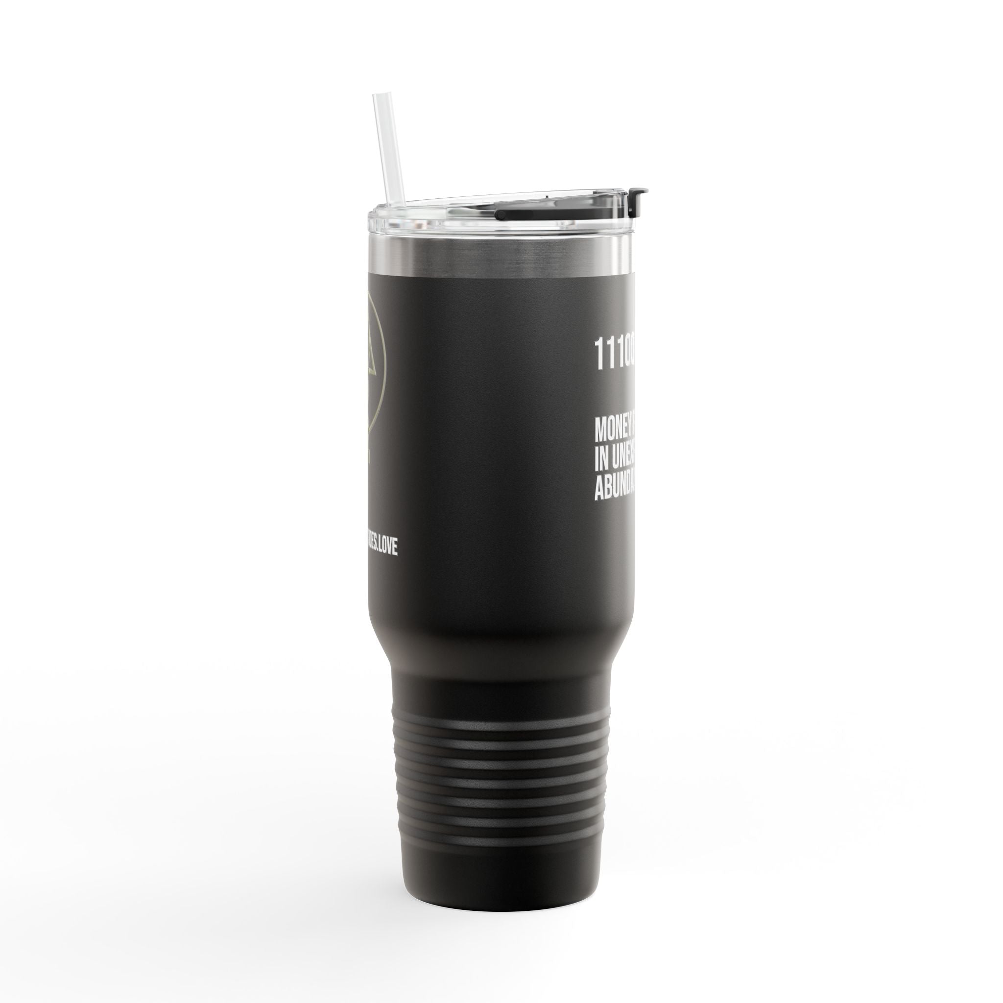 40oz Insulated Travel Mug — "Money Flows to Me" Empowering Affirmation Tumbler