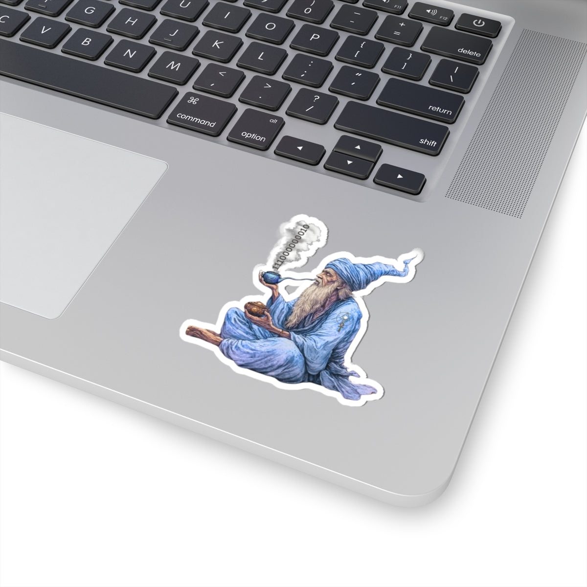 Mystic Wizard Smoking Pipe Sticker — Vinyl Kiss-Cut Sticker for Laptops, Journals & Gifting