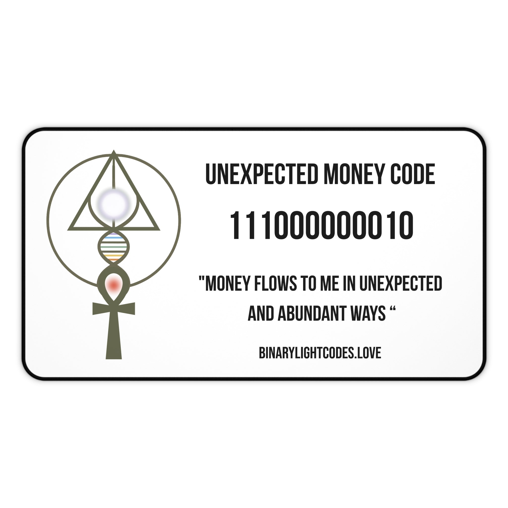Desk Mat — 'Unexpected Money Code' Affirmation Desk Mat (Binary Wealth Manifestation)