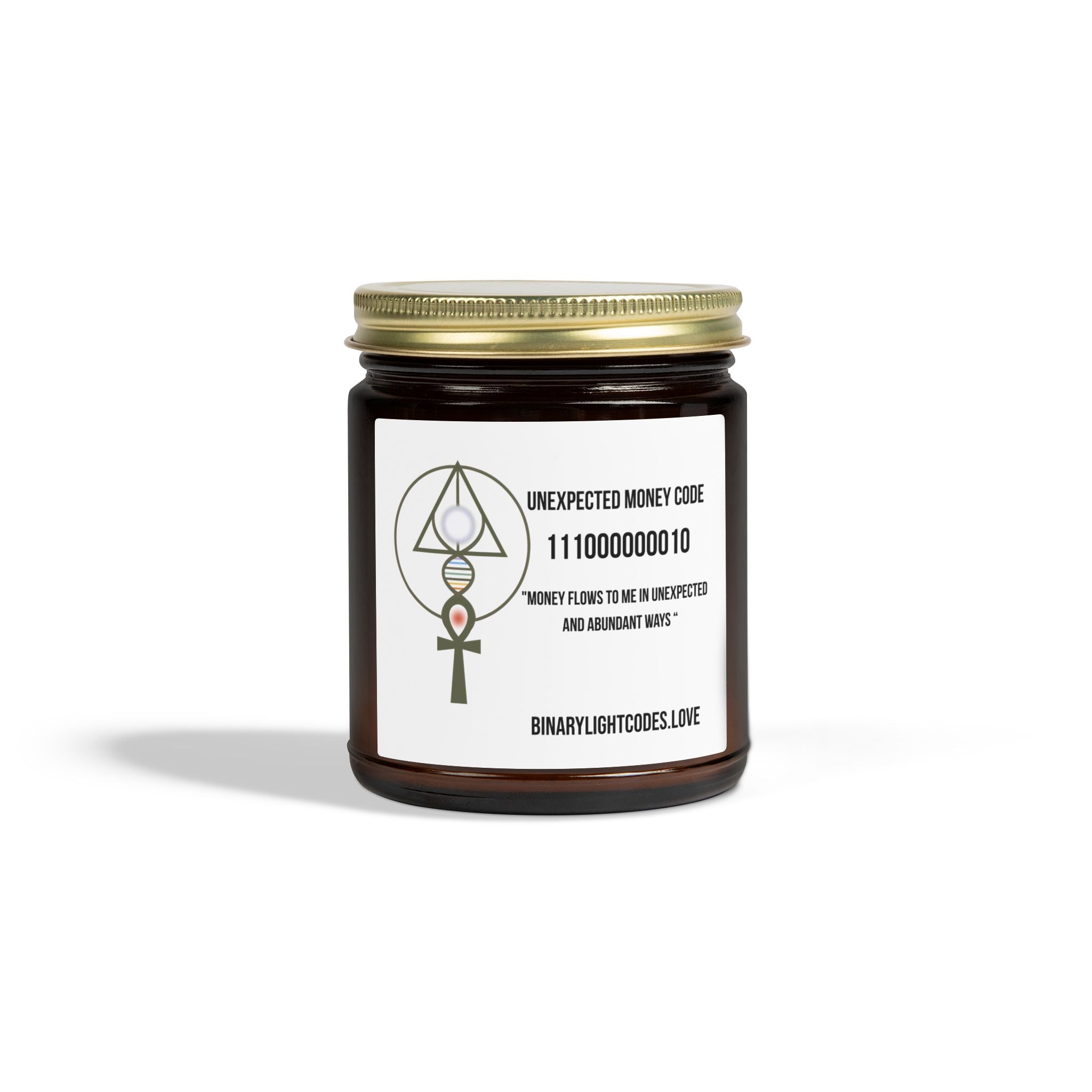 Coconut Apricot Scented Candle (4oz, 9oz) — 'Unexpected Money Code' Aromatherapy Jar