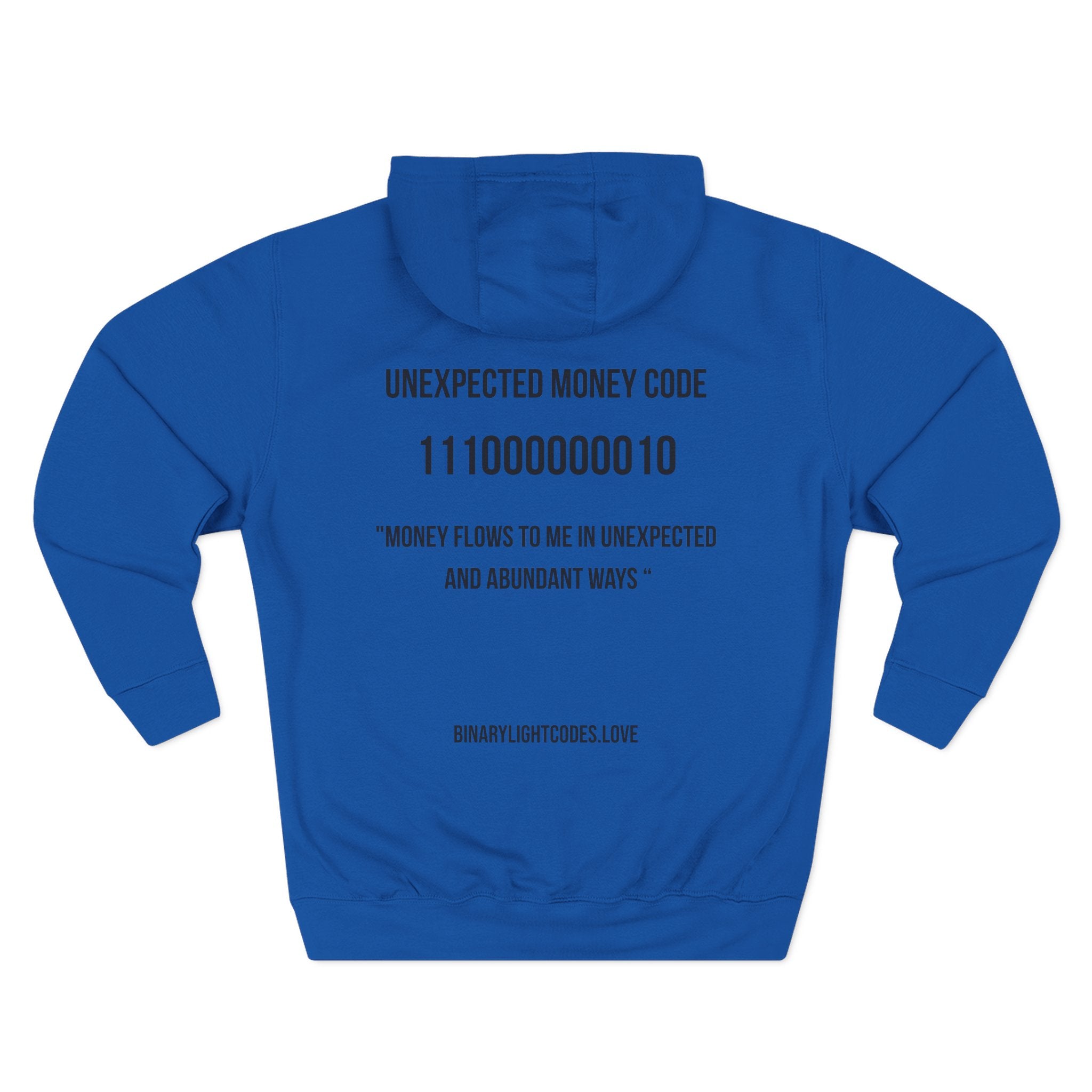 Hoodie -  Activated BLC Symbol & "Unexpected Money Code" Binary Design