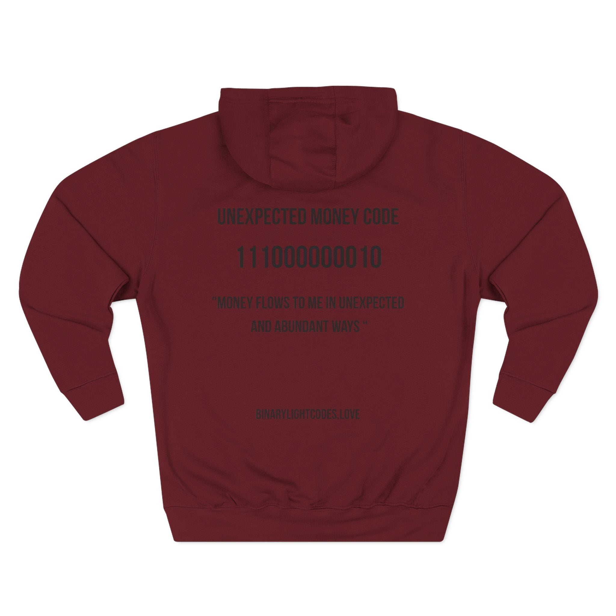 Hoodie -  Activated BLC Symbol & "Unexpected Money Code" Binary Design