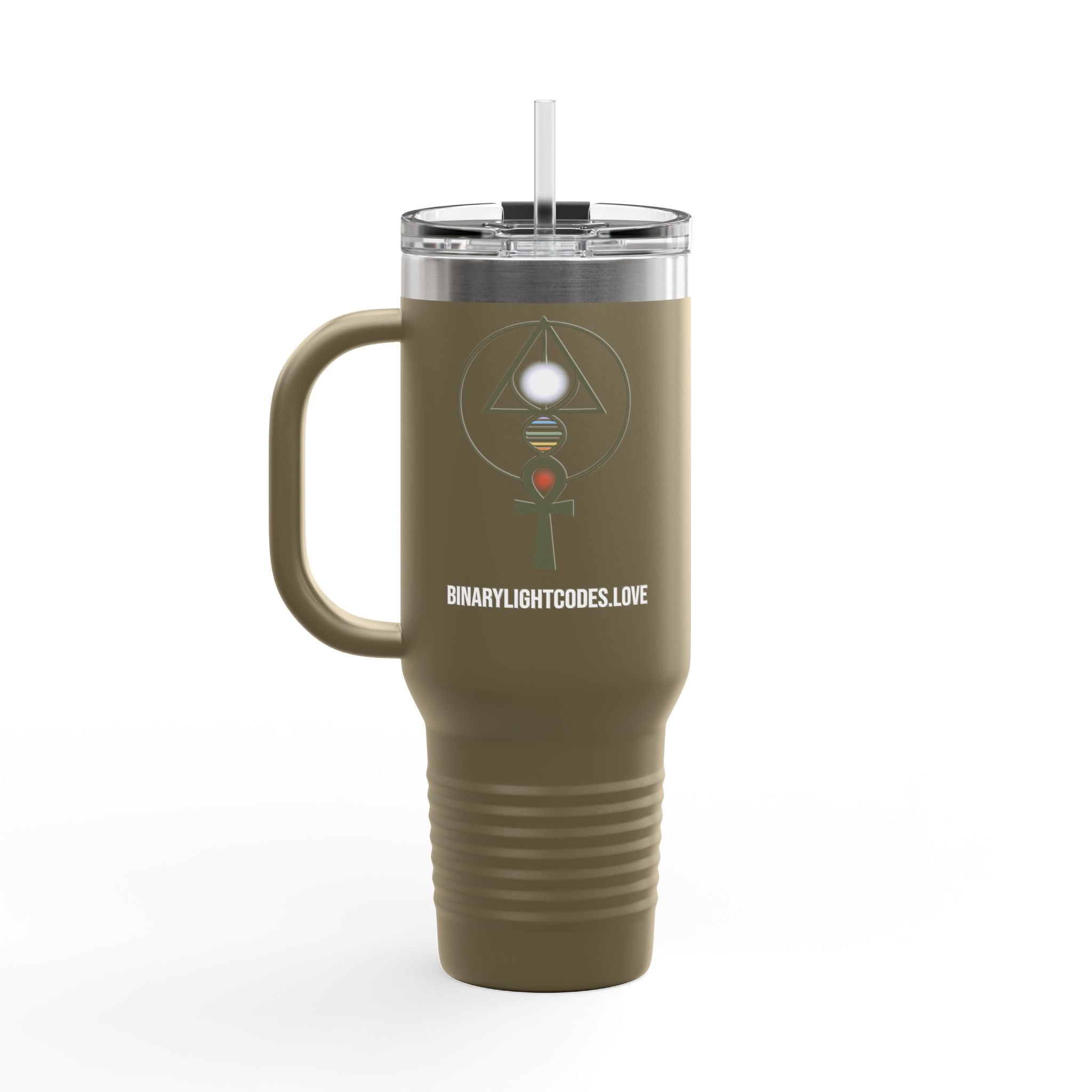 40oz Insulated Travel Mug — "Money Flows to Me" Empowering Affirmation Tumbler