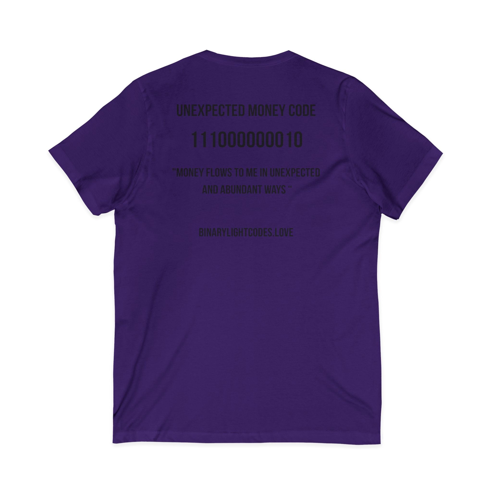 Money Manifestation V-Neck Tee - "Unexpected Money Code"