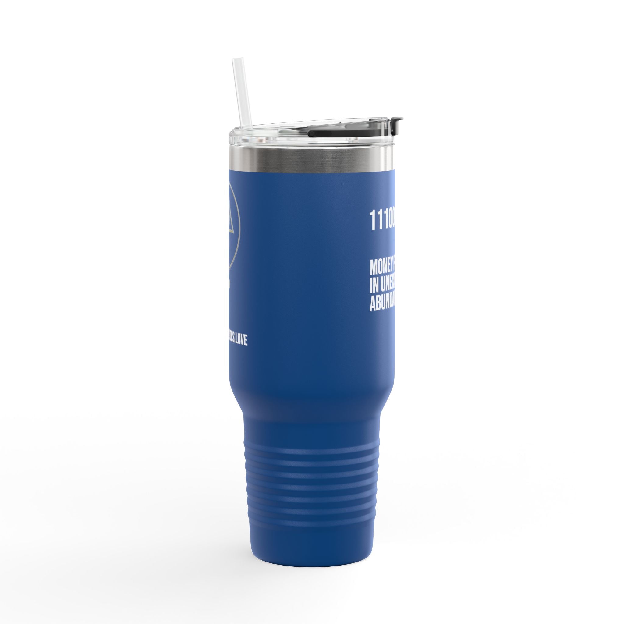 40oz Insulated Travel Mug — "Money Flows to Me" Empowering Affirmation Tumbler