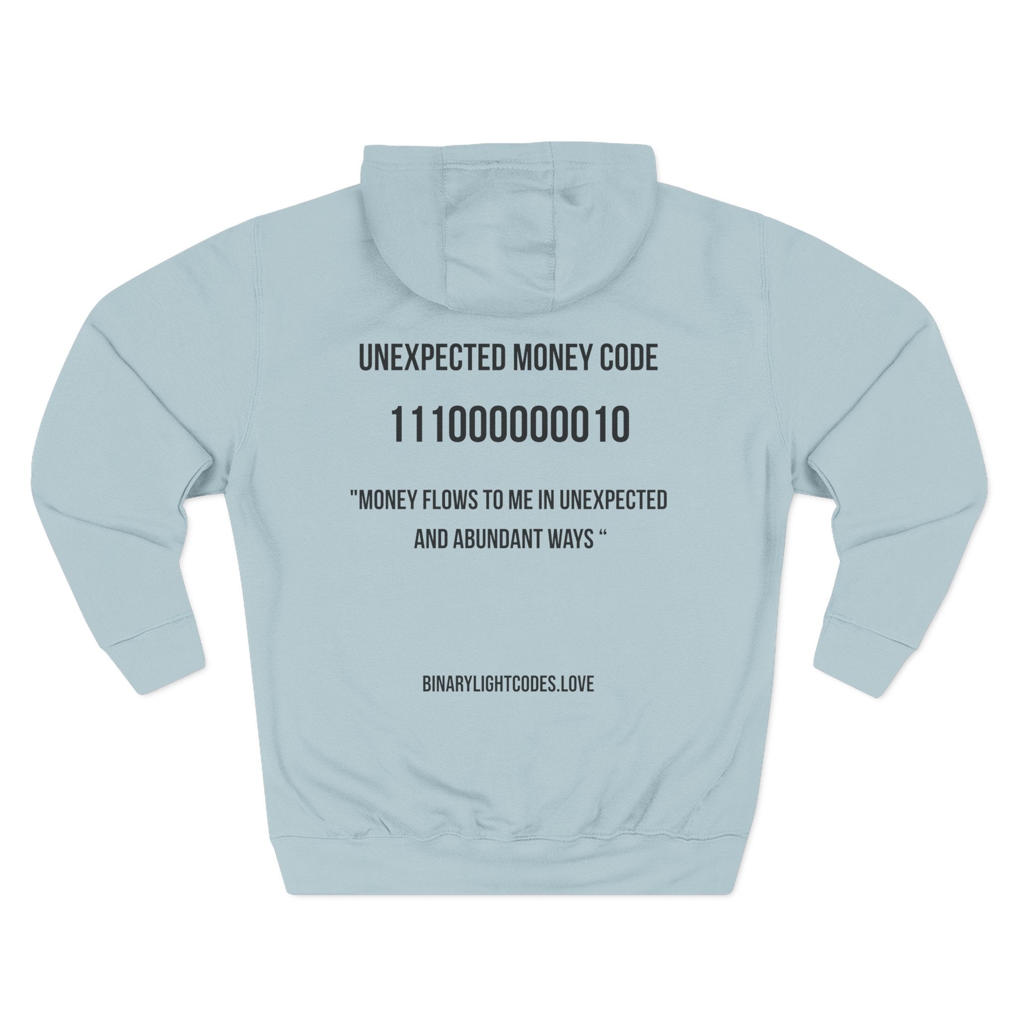 Hoodie -  Activated BLC Symbol & "Unexpected Money Code" Binary Design