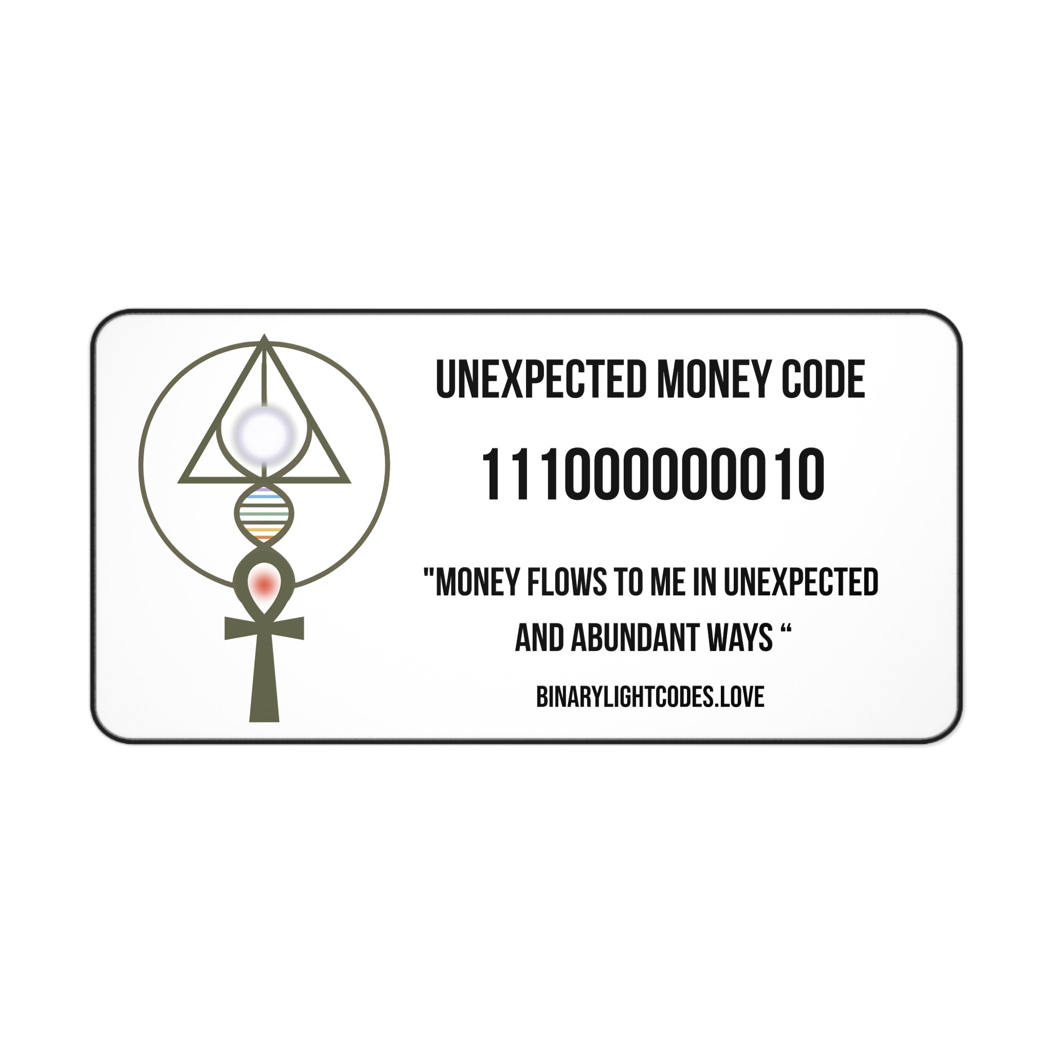 Desk Mat — 'Unexpected Money Code' Affirmation Desk Mat (Binary Wealth Manifestation)