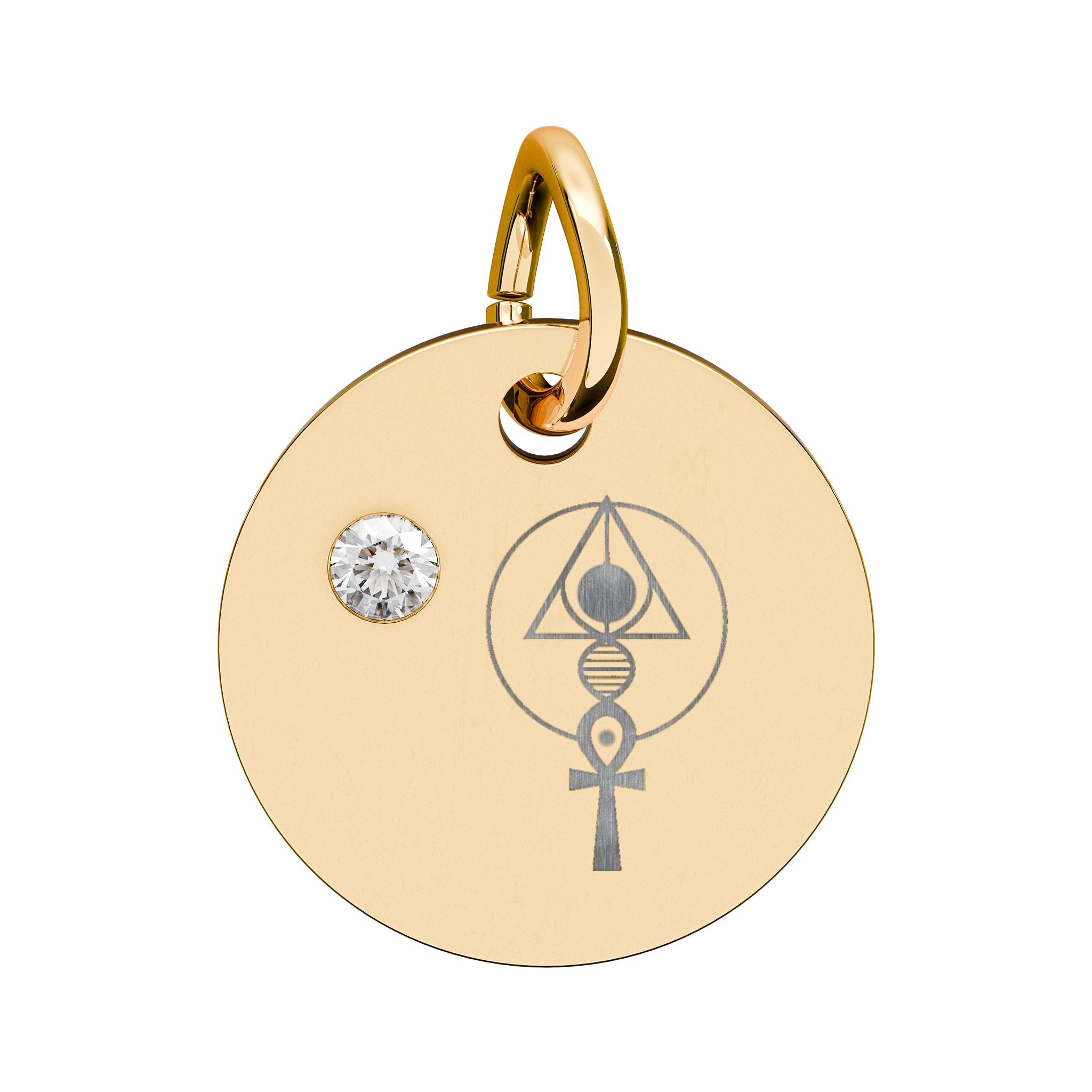 Engraved Binary Light Code Symbol + Birthstone Circle Charm (Chain sold separately)