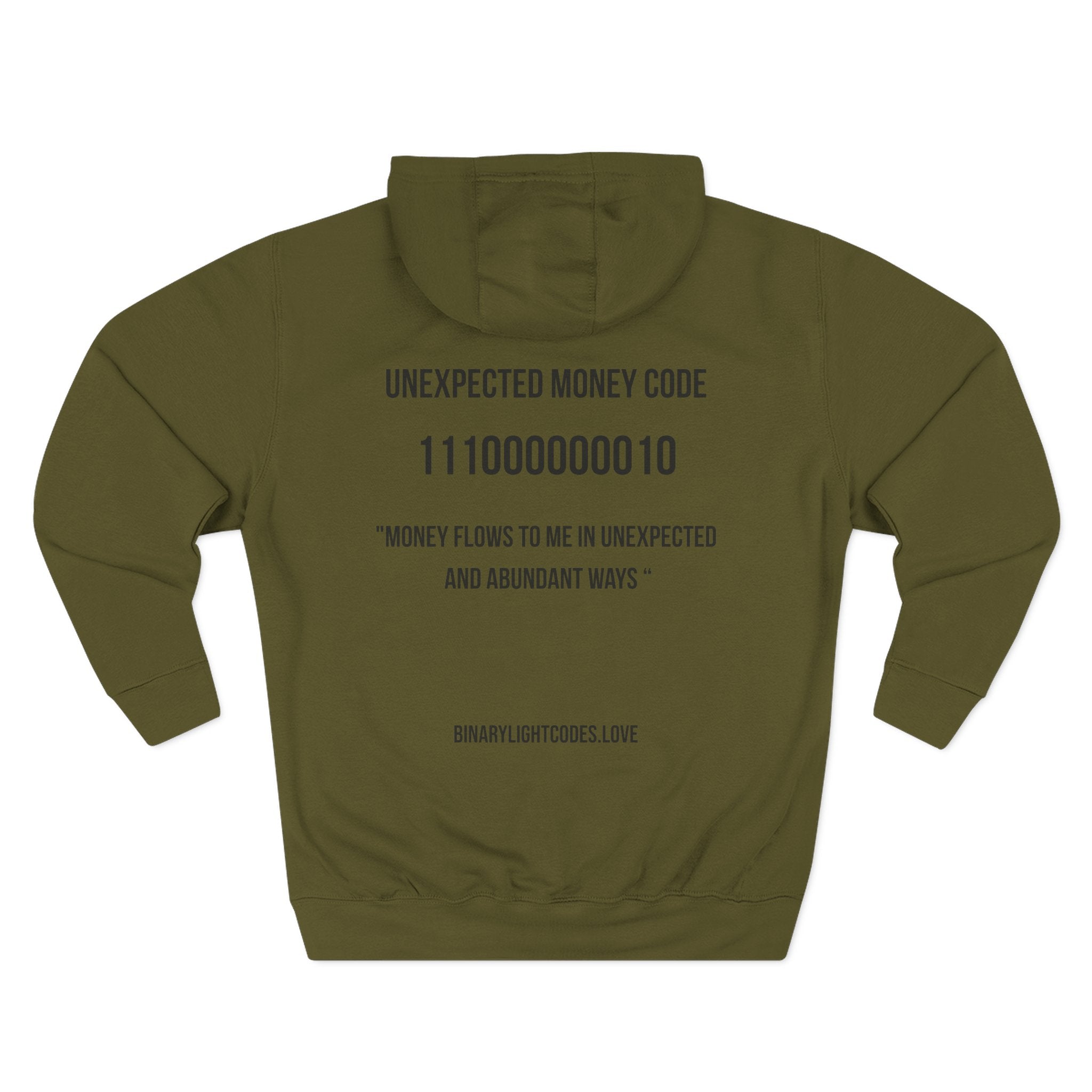 Hoodie -  Activated BLC Symbol & "Unexpected Money Code" Binary Design