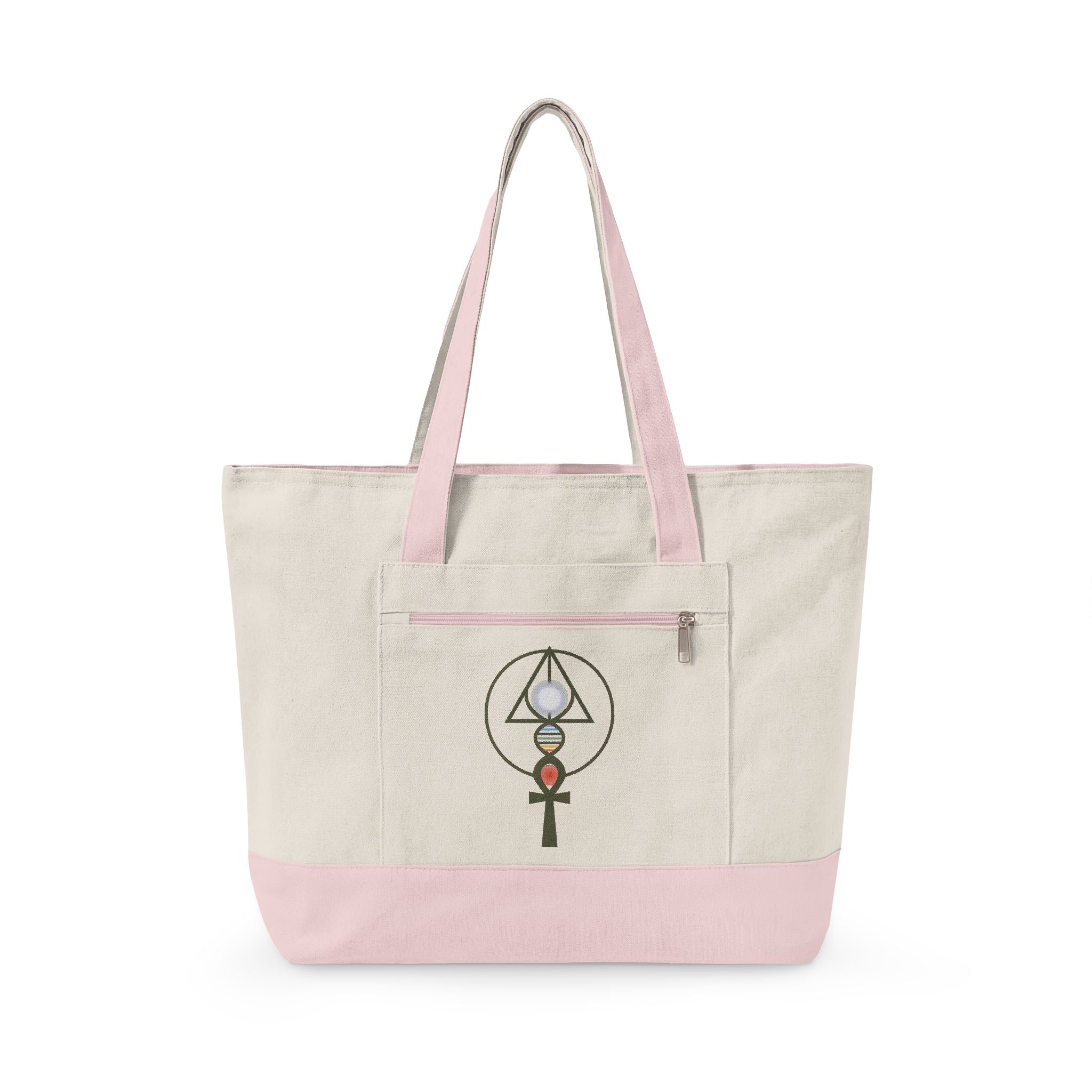 Zippered 100% Heavy Cotton Binary Light Code Tote Bag | Unexpected Money